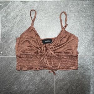 Cider Brown Cropped Tank Top